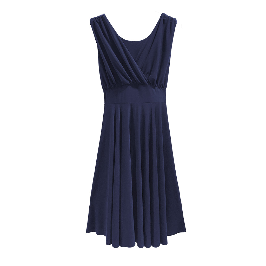 Γυναικείο Φόρεμα maxi κρουαζέ ελαστικό μονόχρωμα μπλε US0036-2Γυναικείο Φόρεμα midi κρουαζέ ελαστικό μονόχρωμα μπλε US0036-2