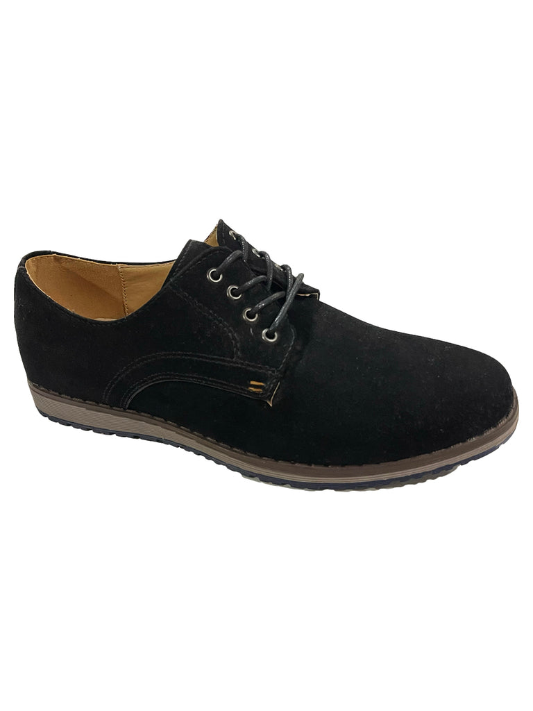 Ανδρικά casual παπούτσια δετά suede Μαύρο US-829318