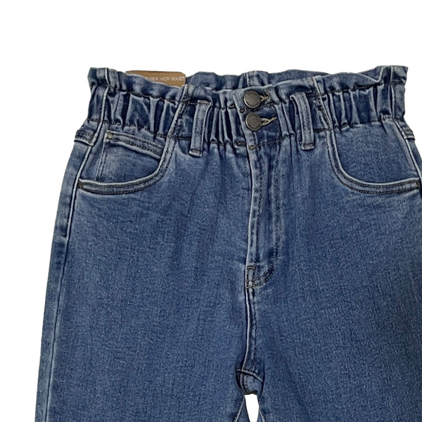Γυναικείο τζιν παντελόνι ελαστικό με λάστιχο στν μέση μπλε US-BH-6414