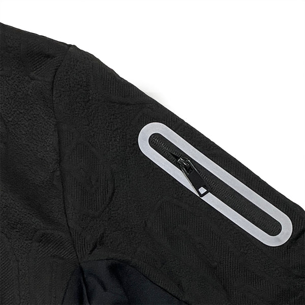 Ανδρικό φούτερ χωρίς κουκούλα με στάμπα και ανάγρυφα σχέδια μαύρο US-2380