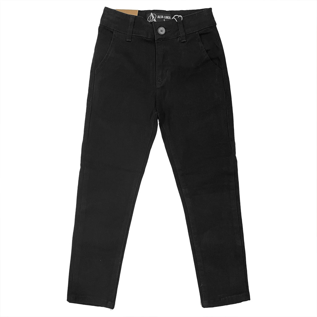 Αγορίστικο υφασμάτινο παντελόνι chino US-88988 μαύρο