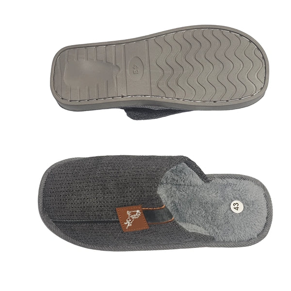 USTYLE Ανδρικές Χειμωνιάτικες Παντόφλες Γκρι XL-8130