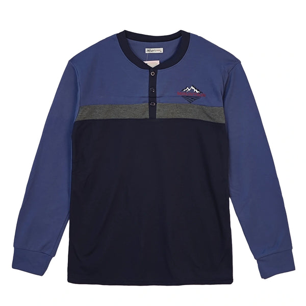 Ανδρικά Σετ Πιτζάμας με Fleece Μπλε Q-3015