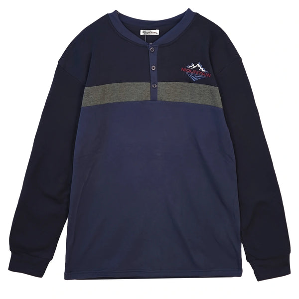 Ανδρικά Σετ Πιτζάμας με Fleece Navy Q-3015