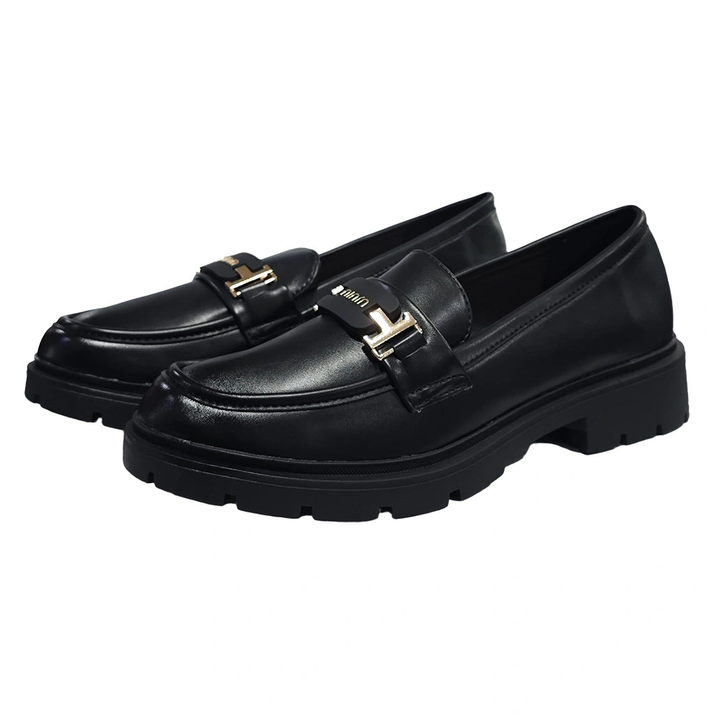 USTYLE Γυναικεία Μοκασίνια Loafers Μαύρο US-6103