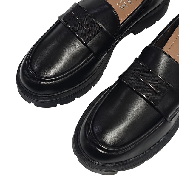 USTYLE Γυναικεία Μοκασίνια Loafers Μαύρο US-6106