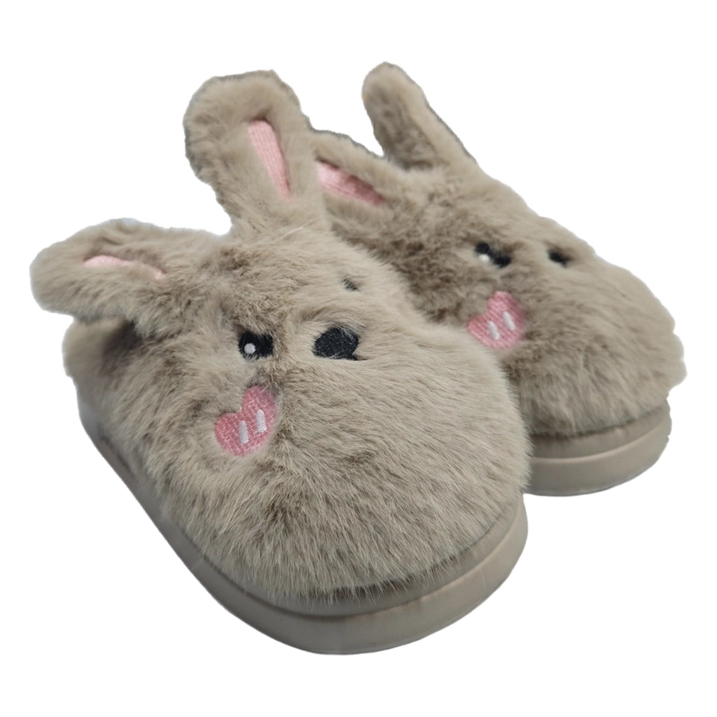 ustyle Γυναικείες παντόφλες χειμωνιάτικες με γούνα Καφέ US-8036