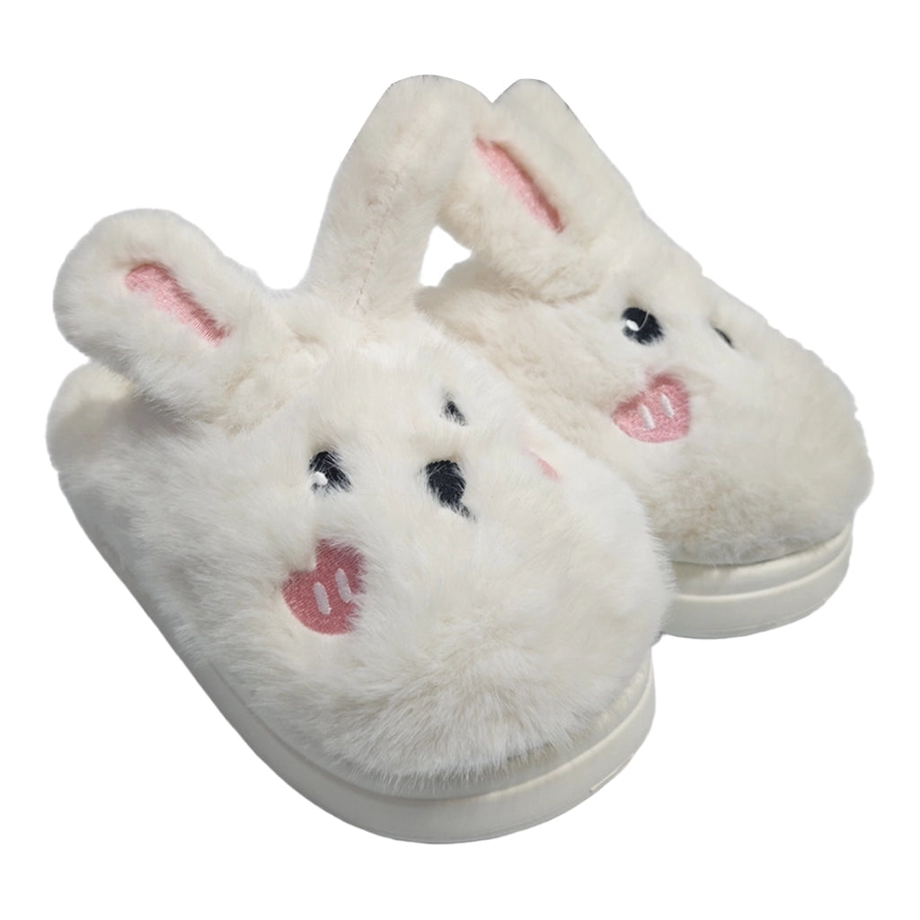 ustyle Γυναικείες παντόφλες χειμωνιάτικες με γούνα Λευκό US-8036