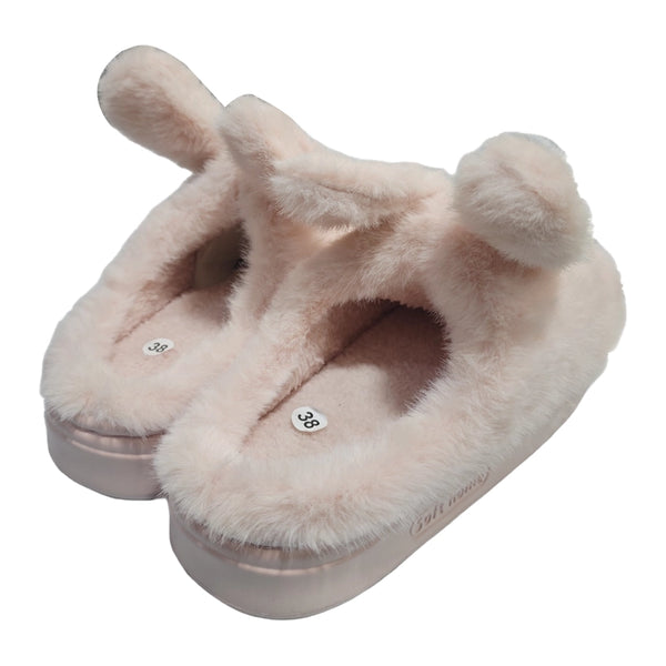 ustyle Γυναικείες παντόφλες χειμωνιάτικες με γούνα Ροζ US-8036