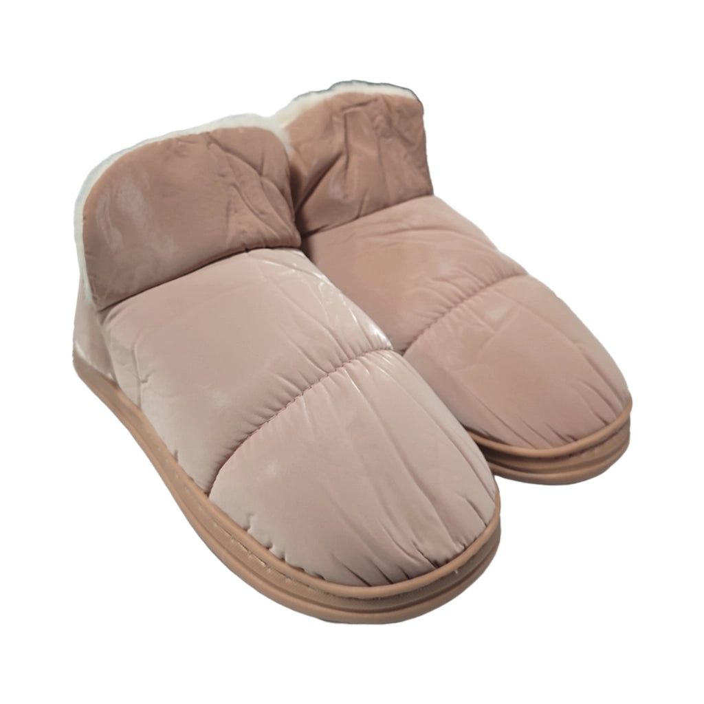 ustyle Γυναικείες κλειστές παντόφλες χειμερινές με γούνα Ροζ US-6059