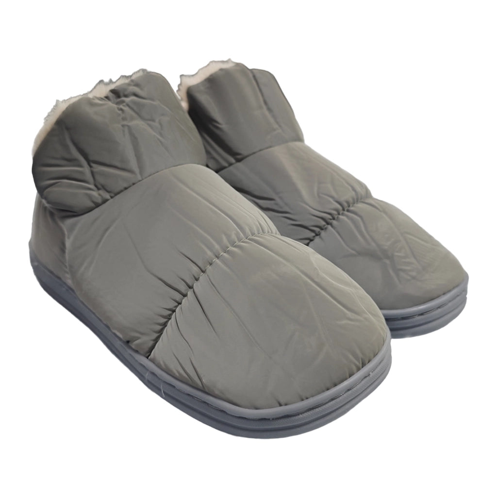 ustyle Γυναικείες κλειστές παντόφλες χειμερινές με γούνα Γκρι US-6059