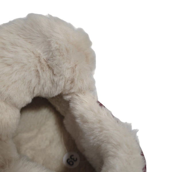 ustyle Γυναικείες κλειστές παντόφλες χειμερινές με γούνα Μαύρο US-6059