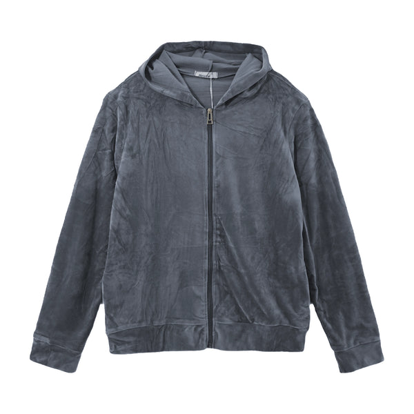 ustyle Σετ φόρμας βελούδινο με κουκούλα Γκρι US-27109