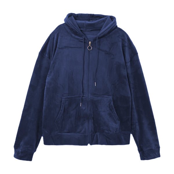 ustyle Σετ φόρμας βελούδινο με κουκούλα Μπλε US-7188