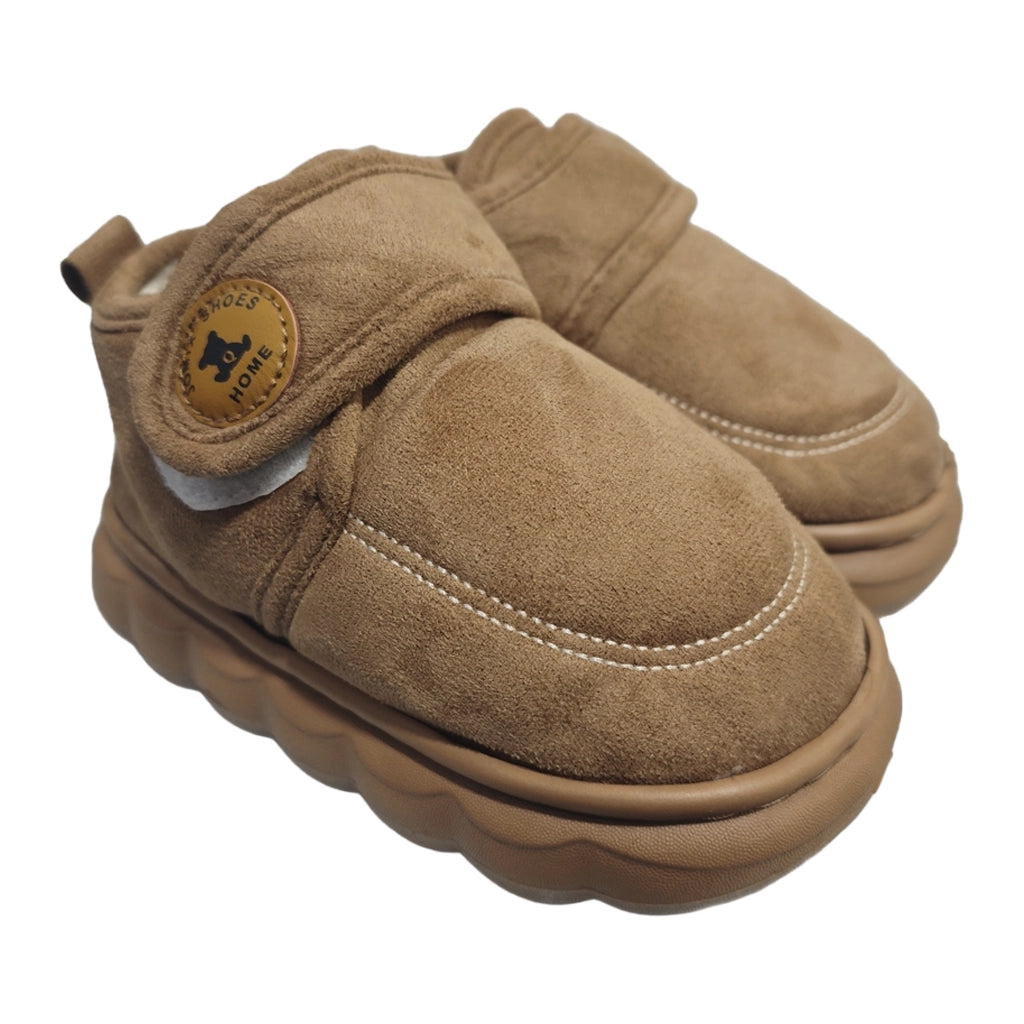 ustyle Παιδικά χειμωνιάτικες παντόφλες κλειστές Καφέ US-10319