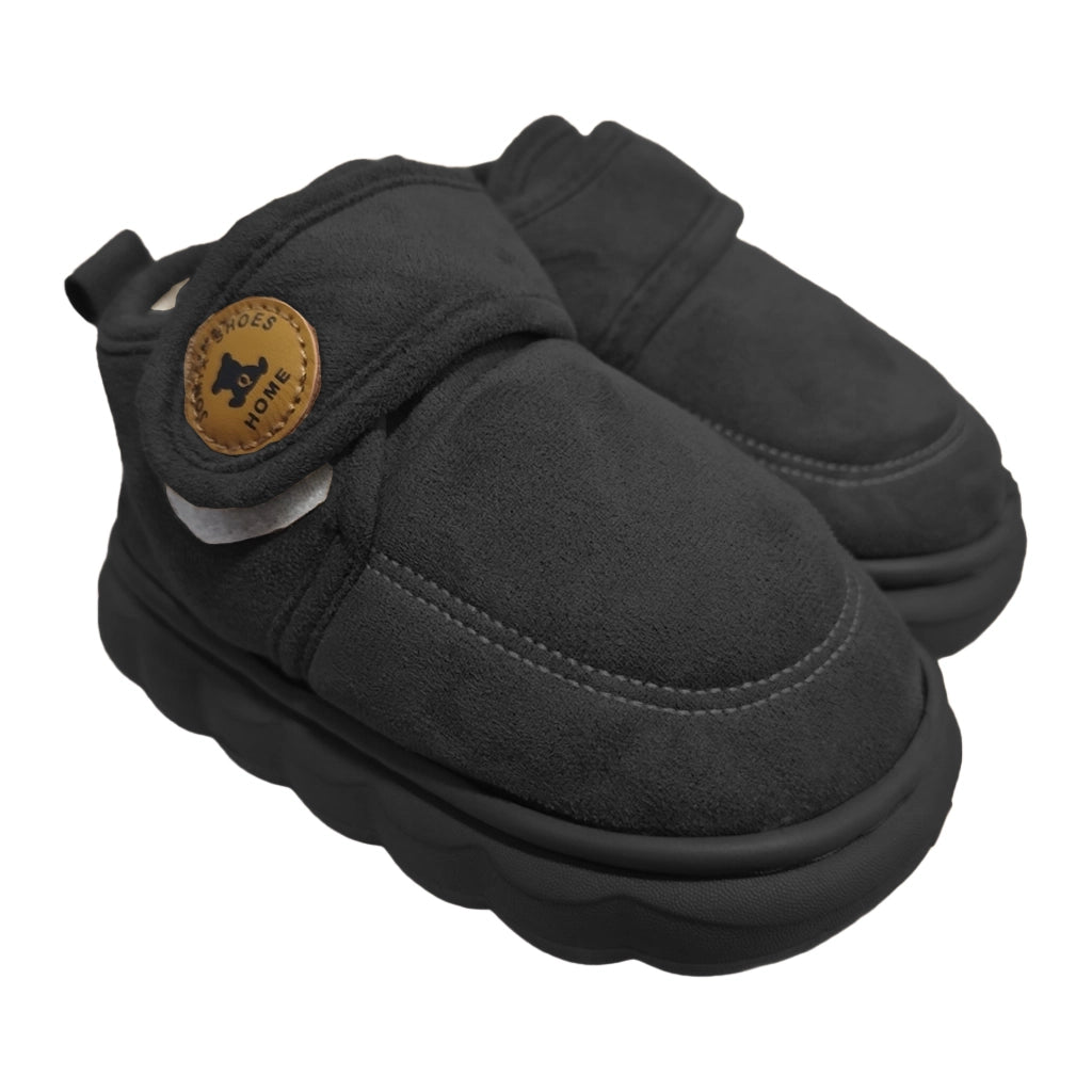 ustyle Παιδικά χειμωνιάτικες παντόφλες κλειστές Μαύρο US-10319