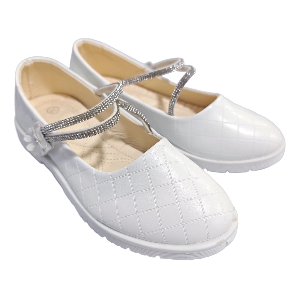 ustyle Παιδική μπαλαρίνα με strass Λευκό US-3001