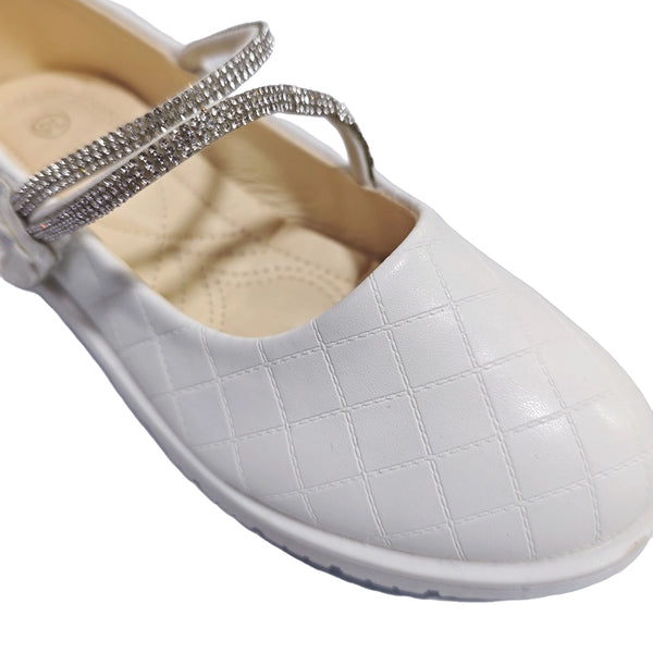 ustyle Παιδική μπαλαρίνα με strass Λευκό US-3001