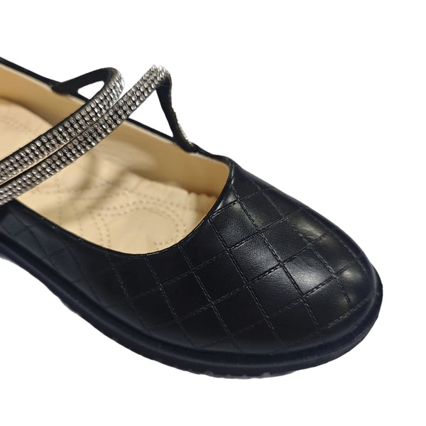 ustyle Παιδική μπαλαρίνα με strass Μαύρο US-3001