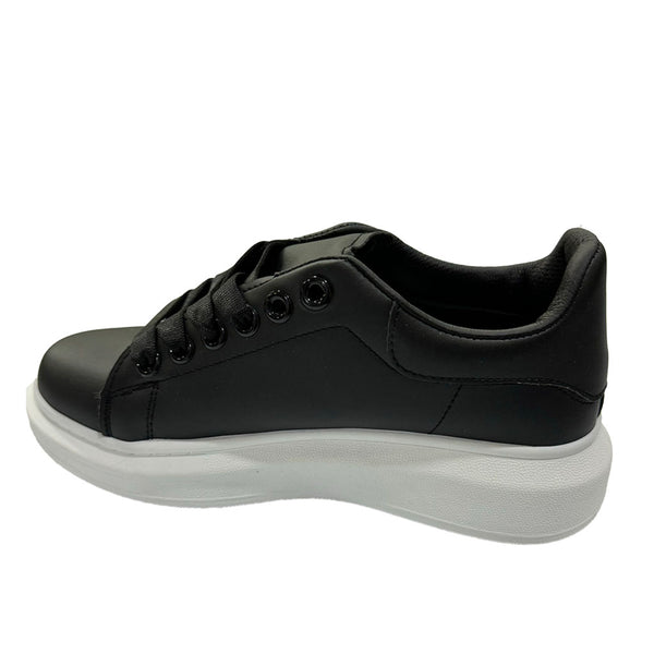 Γυναικεία παπούστια sneakers Δίσολο με λευκή Σόλα Μαύρο US-C-8962-A