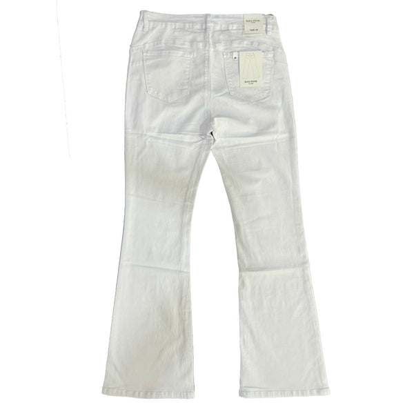 Γυναικείο παντελόνι τζιν καμπάνα ελαστικό λευκό US-M3018-20