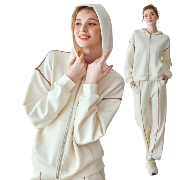 ustyle Σετ φόρμας με κουκούλα Μπεζ US-8676-6975