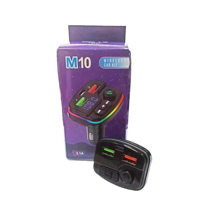 Πομπός αυτοκινήτου φορτιστής M10 RGB 7χρώματα – Wireless car kit