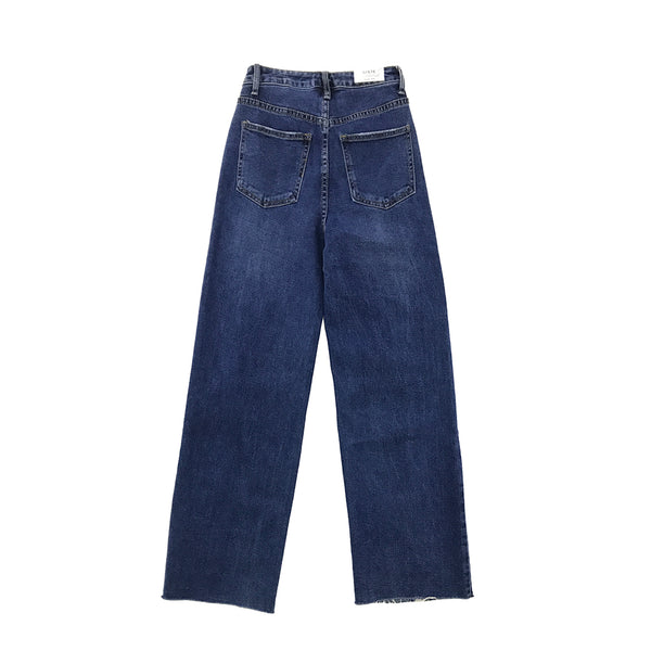 Γυναικείο παντελόνι τζιν ψηλόμεσο με σκισίματα μπλε US-LS9081