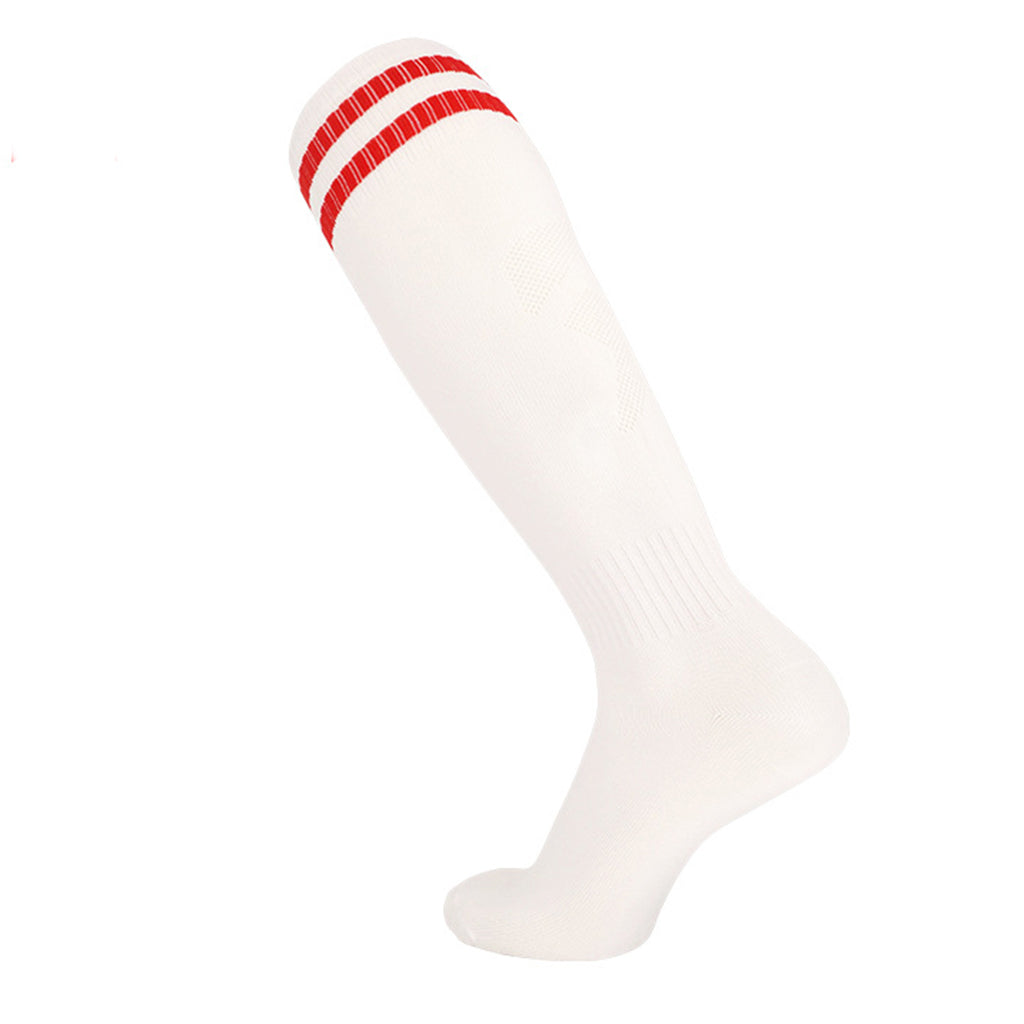 Κάλστες ποδοσφαιρικές Μήκος ως το γόνατο με Rib τελείωμα λευκό/Κόκκινο CDP-503