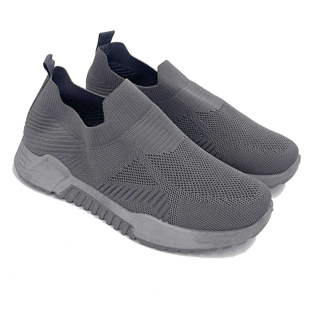 ustyle Ανδρικά αθλητικά παπούτσια slip on χωρίς κορδόνια σε γκρι 86628