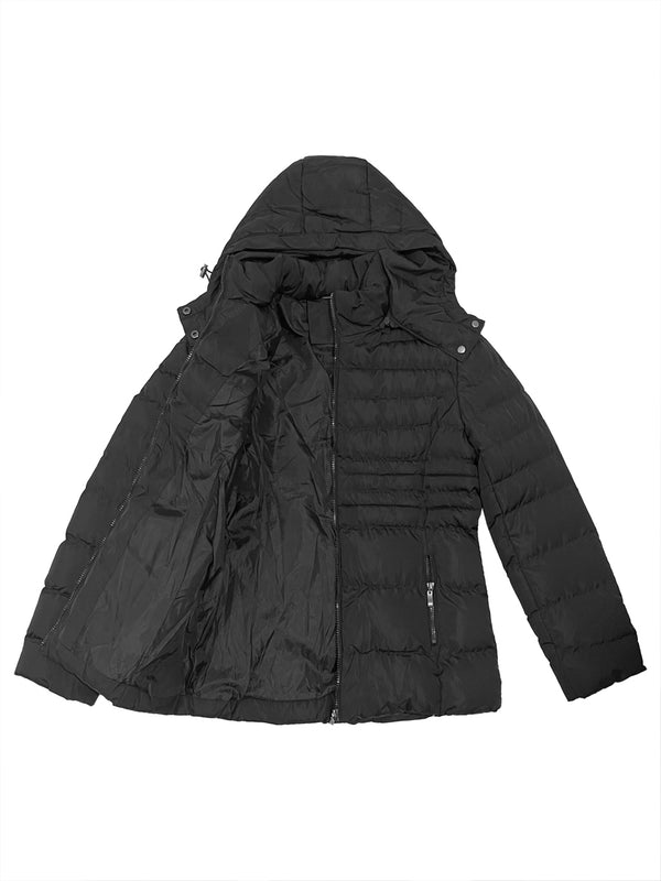 Γυναικείο μπουφάν με αποσπώμενη κουκούλα μαύρο US-26088
