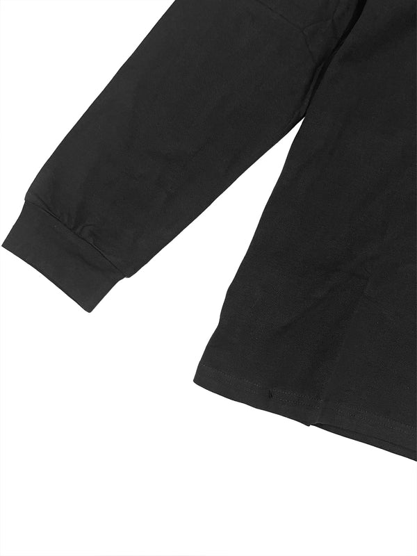 Ustyle Ανδρική Μπλούζα Polo μακρυμάνικη με σήμα Μαύρο US-62288