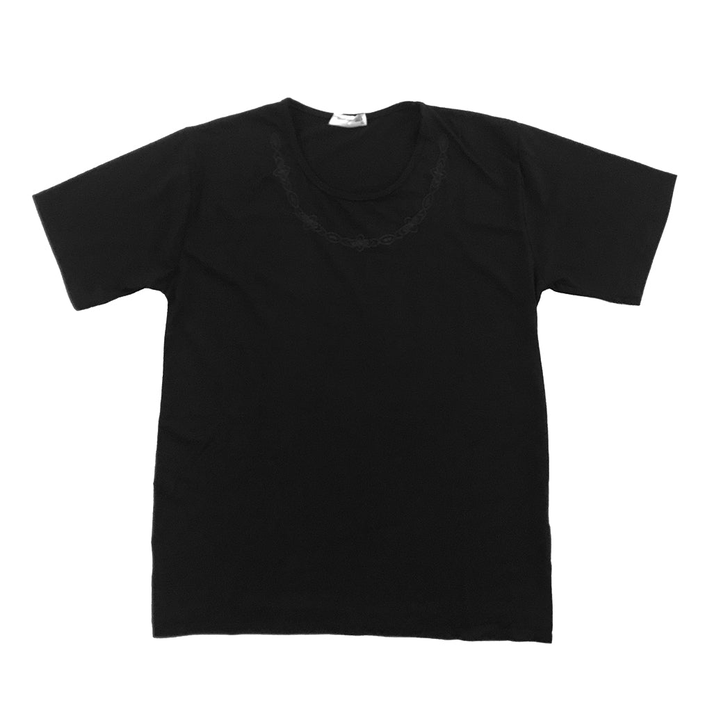 ustyle Γυναικεία βαμβακερή μπλούζα κοντό μανίκι μαύρο A1209-2