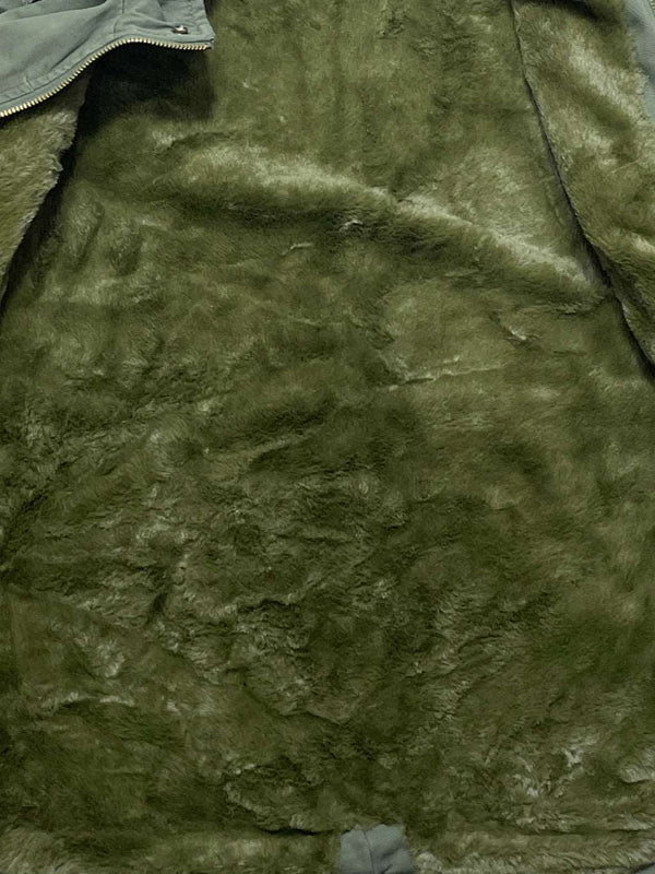 ustyle Αγορίστικο μακρύ μπουφάν παρκά με επένδυση γούνα σε χακί χρώμα US-6718-2