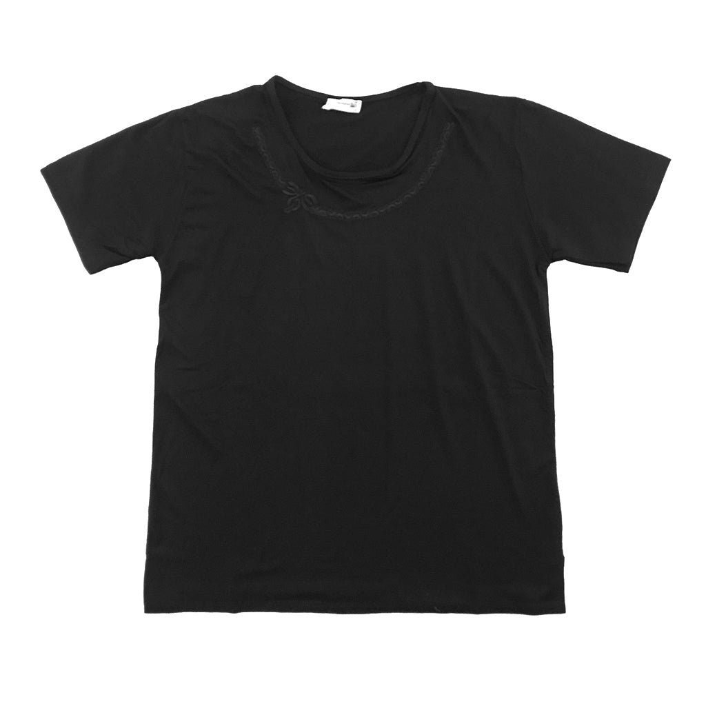 ustyle Γυναικεία βαμβακερή μπλούζα κοντό μανίκι μαύρο A1209-1