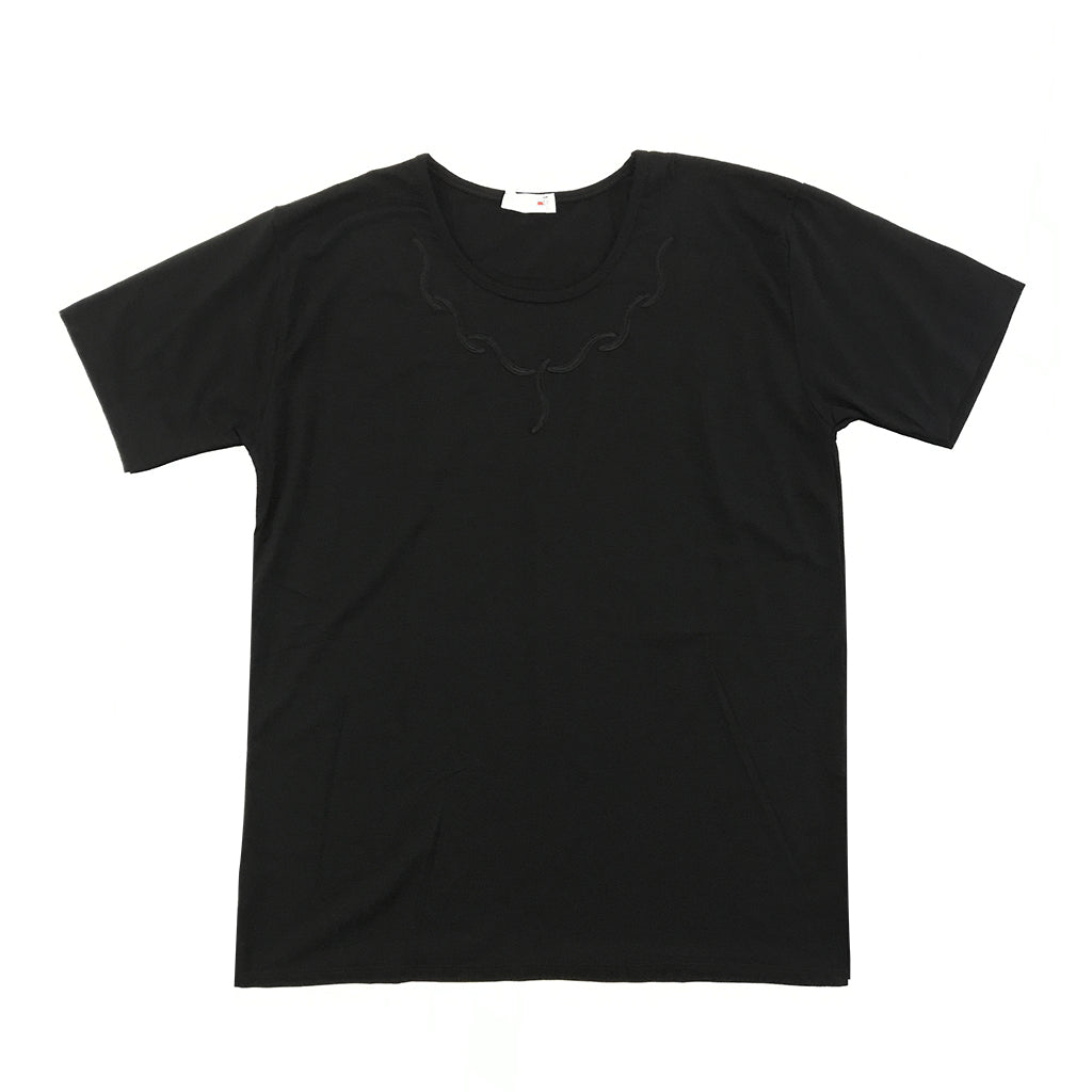 Γυναικεία βαμβακερή μπλούζα κοντό μανίκι μαύρο A1209-3