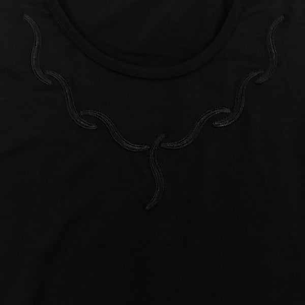 ustyle Γυναικεία βαμβακερή μπλούζα κοντό μανίκι μαύρο A1209-3