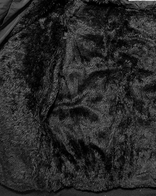 ustyle Αγορίστικο φουσκωτό μπουφάν με επένυδυση γούνα μαύρο US-088