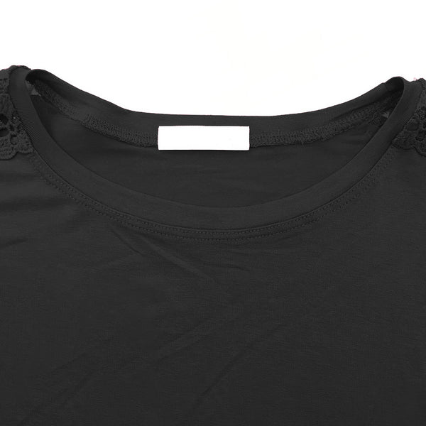 Γυναικεία μπλούζα κοντό μανίκι μαύρο R1598-2