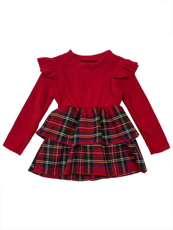 ustyle Κοριτσίστικο φόρεμα μακρυμάνικο με δώρο τσαντάκι 30818 Κόκκινο