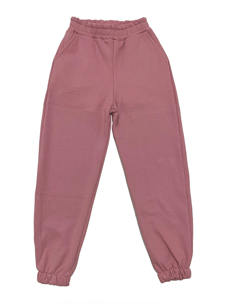 Γυναικείο παντελόνι φόρμας με λάστιχο με fleece US-015008 Ροζ