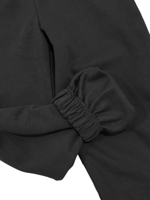 Γυναικείο παντελόνι φόρμας με λάστιχο με fleece US-015008 Μαύρο