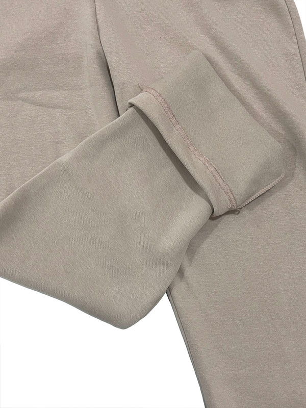 Γυναικείο παντελόνι φόρμας ίσια γραμμή με fleece US-051008 Μπεζ