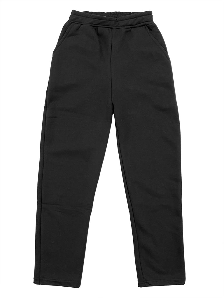 Γυναικείο παντελόνι φόρμας ίσια γραμμή με fleece US-051008 Μαύρο