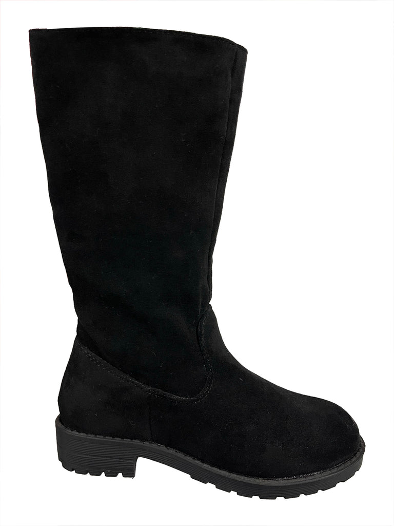 Κοριτσίστικες μπότες σουέτ σε μαύρο US-10198