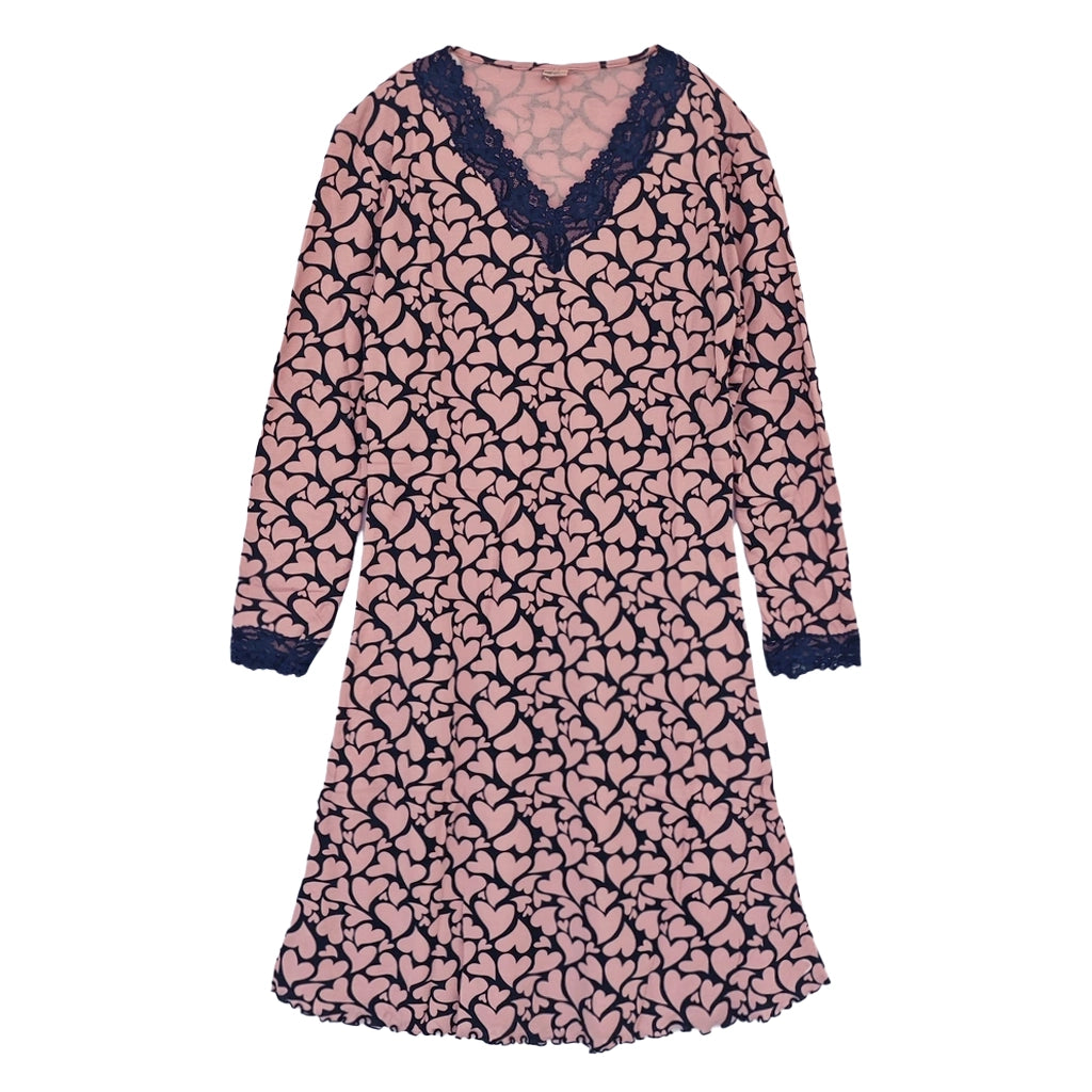 ustyle Γυναικείο νυχτικό μακρυμάνικο με fleece Ροζ US-3003