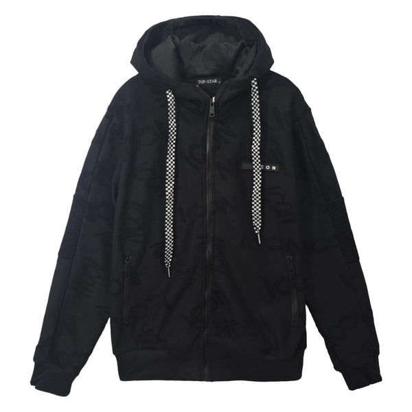 ustyle Ανδρικό σετ φόρμας με φλις Μαύρο US-11162