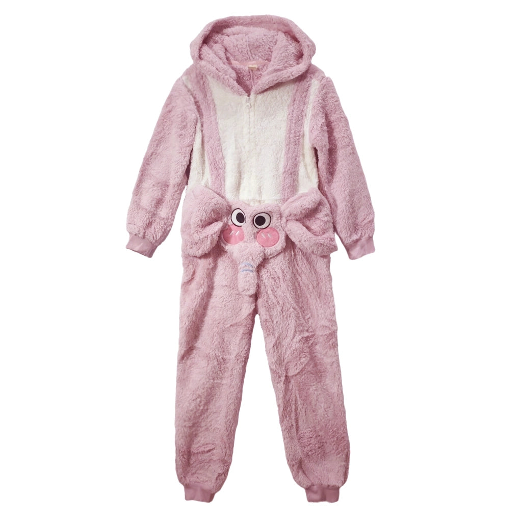 ustyle Παιδική ολόσωμη πιτζάμα βελούδινη Ροζ US-1171