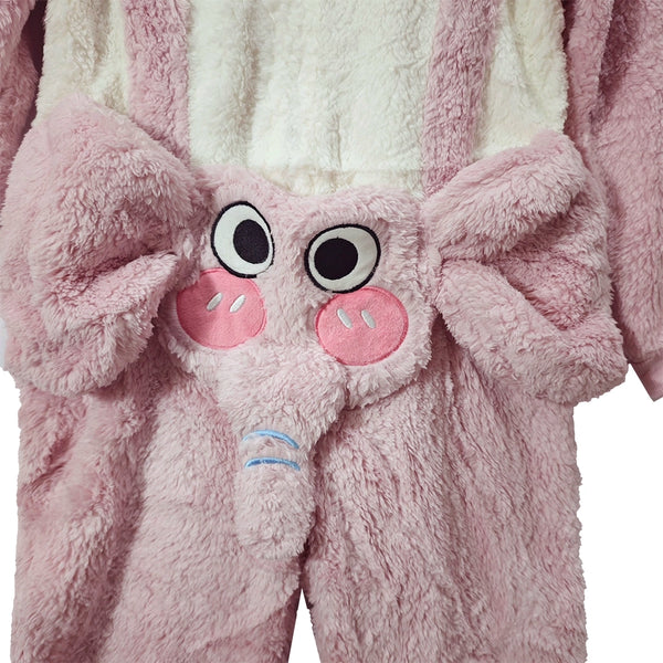 ustyle Παιδική ολόσωμη πιτζάμα βελούδινη Ροζ US-1171