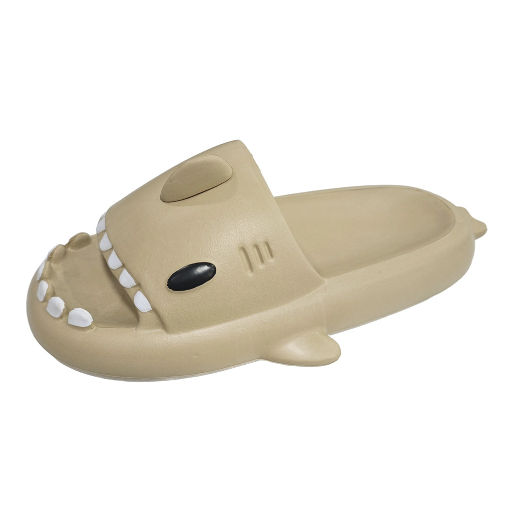 ustyle Ανδρικές Παντόφλες καλοκαιρινές αντιολισθητικές με σχέδιο καρχαρίας Μπεζ Σκούρο US-250592